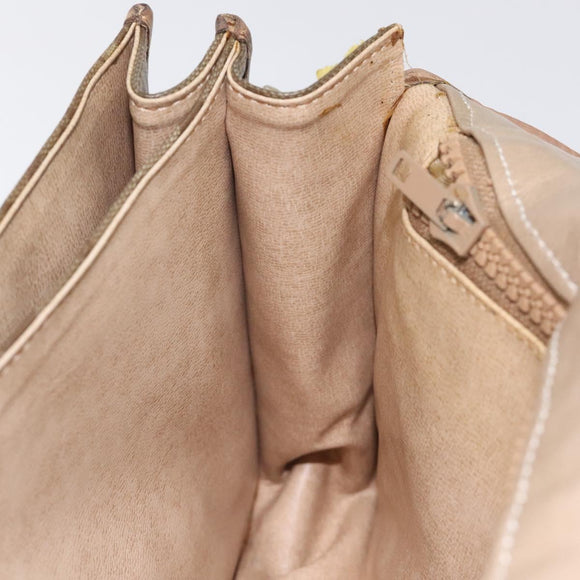 CELINE C Sulky Shoulder Bag Coated Canvas Beige gold Auth 121230