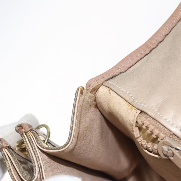 CELINE C Sulky Shoulder Bag Coated Canvas Beige gold Auth 121230