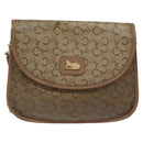 CELINE C Sulky Shoulder Bag Coated Canvas Beige gold Auth 121230-2