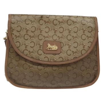 CELINE C Sulky Shoulder Bag Coated Canvas Beige gold Auth 121230 - 0
