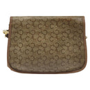 CELINE C Sulky Shoulder Bag Coated Canvas Beige gold Auth 121230-3