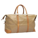 CELINE Macadam Canvas Boston Bag PVC Brown Gold Auth 121232-1