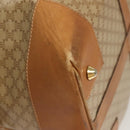 CELINE Macadam Canvas Boston Bag PVC Brown Gold Auth 121232-9
