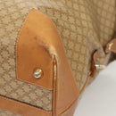 CELINE Macadam Canvas Boston Bag PVC Brown Gold Auth 121232-14
