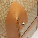 CELINE Macadam Canvas Boston Bag PVC Brown Gold Auth 121232-15