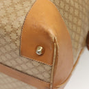 CELINE Macadam Canvas Boston Bag PVC Brown Gold Auth 121232-16