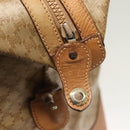 CELINE Macadam Canvas Boston Bag PVC Brown Gold Auth 121232-10