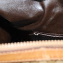 CELINE Macadam Canvas Boston Bag PVC Brown Gold Auth 121232-20
