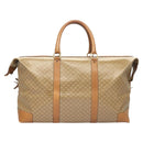 CELINE Macadam Canvas Boston Bag PVC Brown Gold Auth 121232-13
