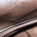 CELINE Macadam Canvas Boston Bag PVC Brown Gold Auth 121232-12