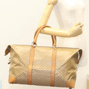 CELINE Macadam Canvas Boston Bag PVC Brown Gold Auth 121232-22