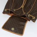 CELINE Macadam Canvas Backpack PVC Leather Brown Gold Auth 121237-18