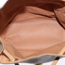 CELINE Macadam Canvas Backpack PVC Leather Brown Gold Auth 121237-10