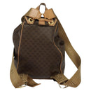 CELINE Macadam Canvas Backpack PVC Leather Brown Gold Auth 121237-2