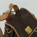 CELINE Macadam Canvas Backpack PVC Leather Brown Gold Auth 121237-6