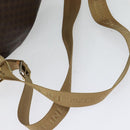 CELINE Macadam Canvas Backpack PVC Leather Brown Gold Auth 121237-7