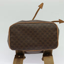 CELINE Macadam Canvas Backpack PVC Leather Brown Gold Auth 121237-5