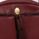 CARTIER Shoulder Bag Leather Bordeaux Gold Auth 121239-17