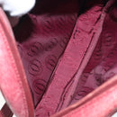 CARTIER Shoulder Bag Leather Bordeaux Gold Auth 121239-12