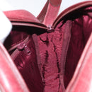 CARTIER Shoulder Bag Leather Bordeaux Gold Auth 121239-19