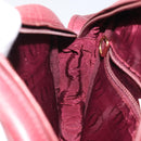 CARTIER Shoulder Bag Leather Bordeaux Gold Auth 121239-20