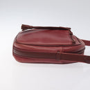 CARTIER Shoulder Bag Leather Bordeaux Gold Auth 121239-3