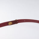 CARTIER Shoulder Bag Leather Bordeaux Gold Auth 121239-8