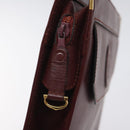 CARTIER Clutch Bag Leather Bordeaux Gold Auth 121240-13