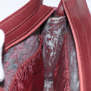 CARTIER Clutch Bag Leather Bordeaux Gold Auth 121240-16