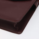 CARTIER Clutch Bag Leather Bordeaux Gold Auth 121240-8
