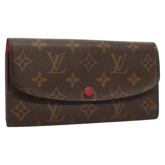 LOUIS VUITTON Monogram Portefeuille Emilie Wallet Pink M60697 LV Auth 121244