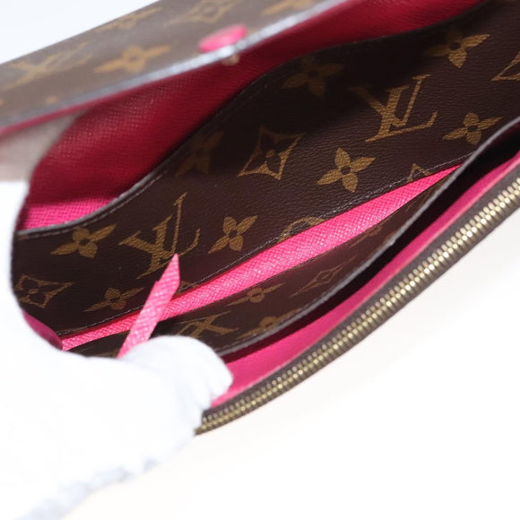 LOUIS VUITTON Monogram Portefeuille Emilie Wallet Pink M60697 LV Auth 121244