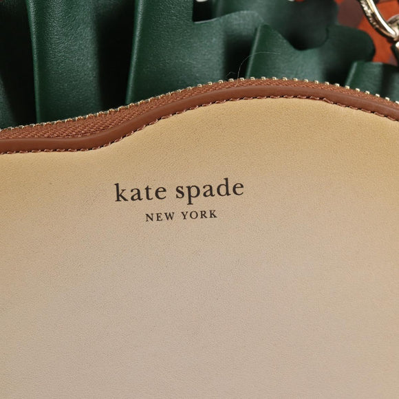 kate spade Glamwich 3D Sandwich Shoulder Bag Leather Brown Gold Auth 121253M