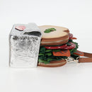 kate spade Glamwich 3D Sandwich Shoulder Bag Leather Brown Gold Auth 121253M-5