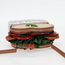 kate spade Glamwich 3D Sandwich Shoulder Bag Leather Brown Gold Auth 121253M-6