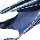 PRADA Long Wallet Safiano leather Blue Auth 121255-23
