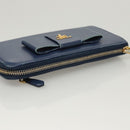 PRADA Long Wallet Safiano leather Blue Auth 121255-5