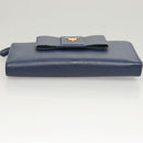 PRADA Long Wallet Safiano leather Blue Auth 121255-6