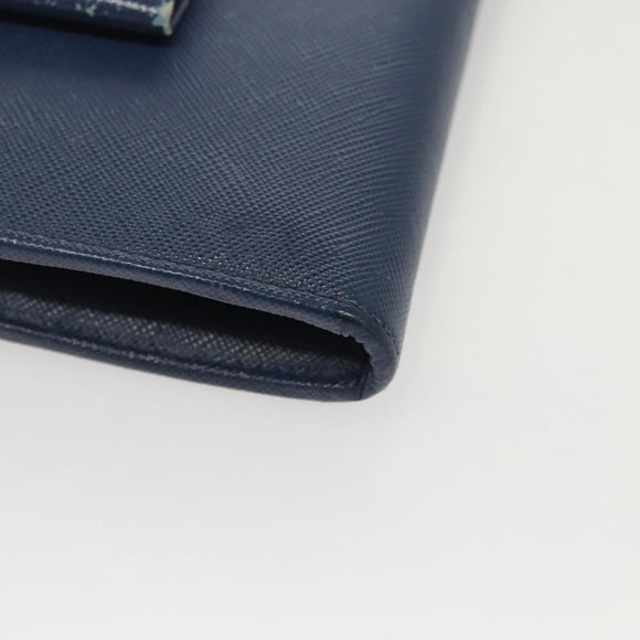 PRADA Long Wallet Safiano leather Blue Auth 121255