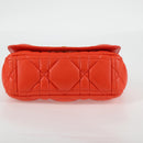 Christian Dior CARO Calo Microcannage Shoulder Bag Leather Orange Auth 121261SAM-5
