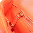 Christian Dior CARO Calo Microcannage Shoulder Bag Leather Orange Auth 121261SAM-25