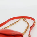 Christian Dior CARO Calo Microcannage Shoulder Bag Leather Orange Auth 121261SAM-15