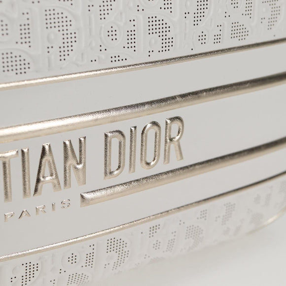 Christian Dior Medium Classic Bowling Bag Bag Leather White Gold Auth 121262SAM