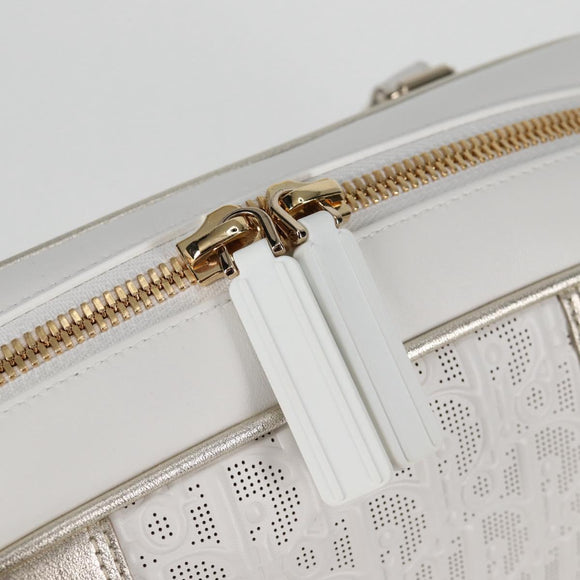 Christian Dior Medium Classic Bowling Bag Bag Leather White Gold Auth 121262M