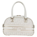 Christian Dior Medium Classic Bowling Bag Bag Leather White Gold Auth 121262SAM-13