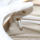 Christian Dior Medium Classic Bowling Bag Bag Leather White Gold Auth 121262M-23