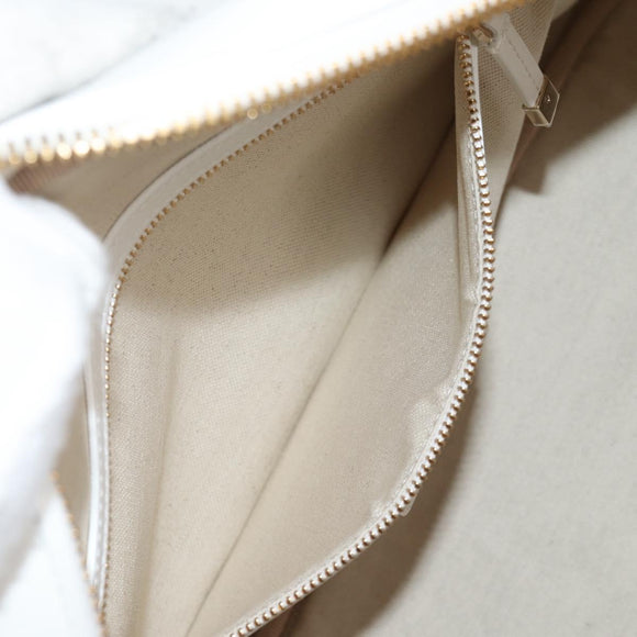 Christian Dior Medium Classic Bowling Bag Bag Leather White Gold Auth 121262M