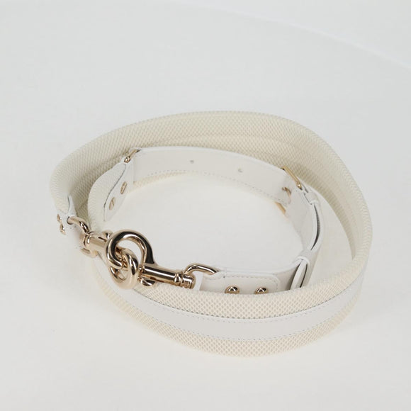 Christian Dior Medium Classic Bowling Bag Bag Leather White Gold Auth 121262M