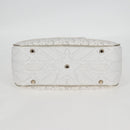 Christian Dior Medium Classic Bowling Bag Bag Leather White Gold Auth 121262M-5