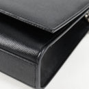 SAINT LAURENT Chain Shoulder Bag Leather Black Silver Auth 121273M-16